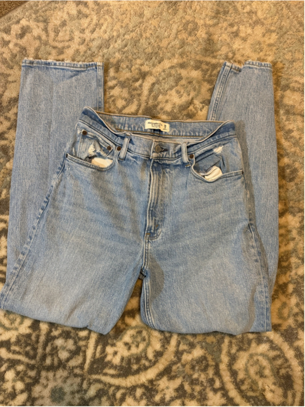 Women's Abercrombie & Fitch Straight Leg Jeans Size 28 Blue